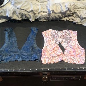 Two Free People bralettes